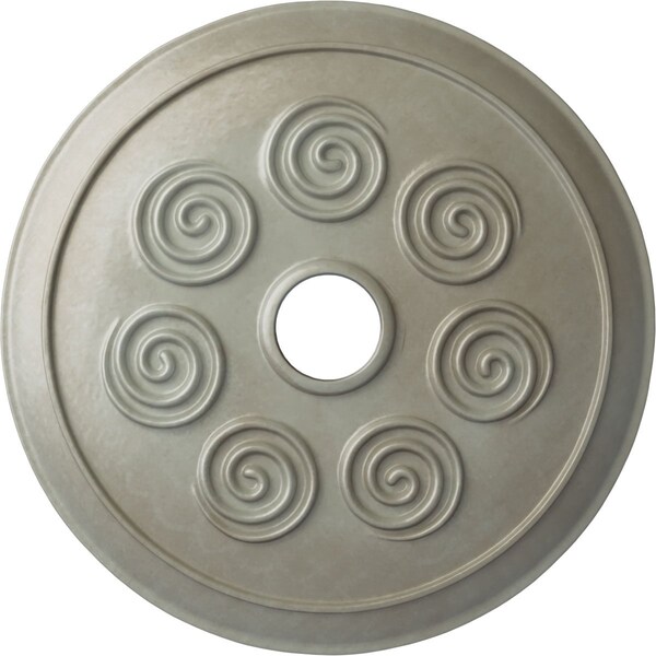 Ekena Millwork Spiral Ceiling Medallion (Fits Canopies up to 4"), Hand-Painted Flash Gold, 25 1/4"OD x 4"ID x 2"P CM25SPFLS - main